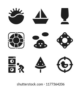 Water Icon. 9 Water Vector Icons Set. Whack A Mole, Lifesaver And Sailboat Icon Icons For Web And Design About Water Theme