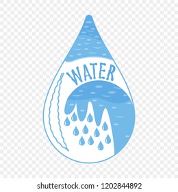 Water icon, abstract logo. Vector design element.