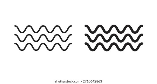 Wassersymbol in schwarzem Strich, Vektordesign und flache, feste Version auf weißem Hintergrund