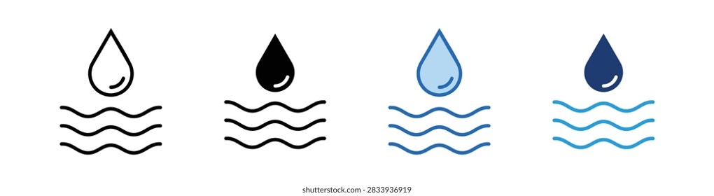 Water  Icon Collection With Multiple Styles