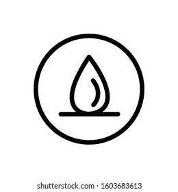 water icon dripping black thin lines