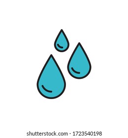 water icon filled outline vector. isolated on white background