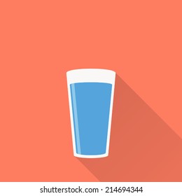 Water Icon , Flat Design , Vector Illustration