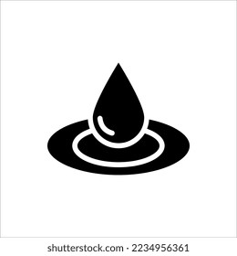Wassersymbol, flache Vektorgrafik auf weißem Hintergrund.