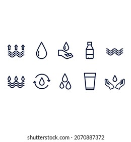 water icon graphic vector line design