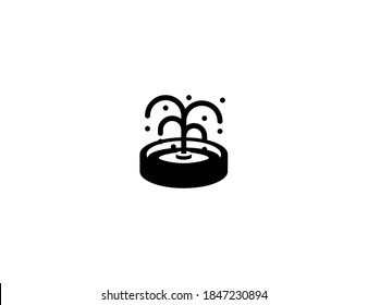 Water Fountain vector icon. Isolated fountain park illustration