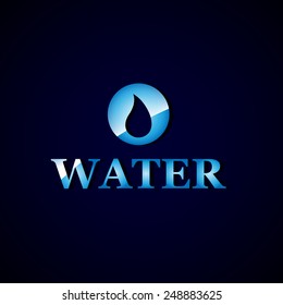 Water Icon - Isolated On Blue Background, Vector Illustration, Graphic Design Editable For Your Design 