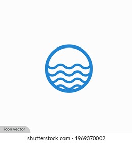 water icon lake symbol simple design element