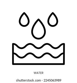 water icon. Line Art Style Design Isolated On White Background