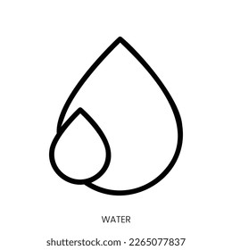 water icon. Line Art Style Design Isolated On White Background
