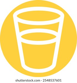 water icon. Line Art Style Design Isolated On yelow Background