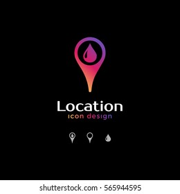 water icon. location icon for map