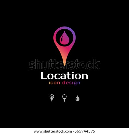 water icon. location icon for map