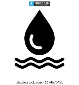 Icono de agua o logotipo símbolo de signo aislado Ilustración vectorial - Iconos vectoriales de estilo negro de alta calidad
