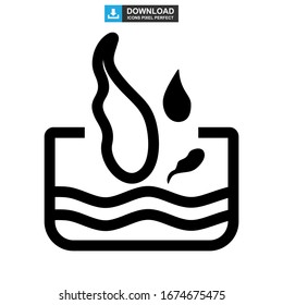 Icono de agua o logotipo símbolo de signo aislado Ilustración vectorial - Iconos vectoriales de estilo negro de alta calidad
