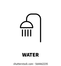 Water icon or logo in modern line style. High quality black outline pictogram for web site design and mobile apps. Vector illustration on a white background.