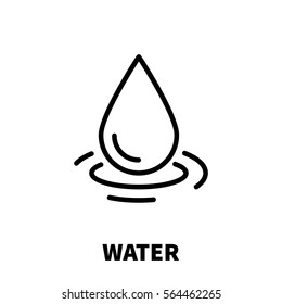 Water icon or logo in modern line style. High quality black outline pictogram for web site design and mobile apps. Vector illustration on a white background.