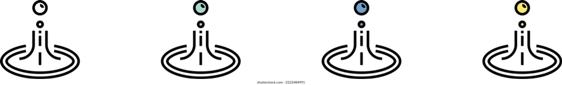 water icon. Outline, Green, Blue and Yellow Style Design Isolated On White Background