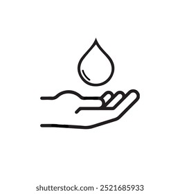 Icono de agua con la mano derecha