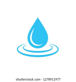 Water icon with water ripples, flat vector illustration. design EPS 10