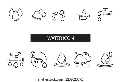 water icon and save water and nature icon design illustration