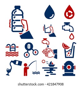 water icon set
