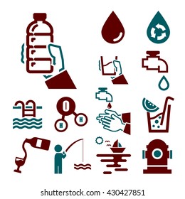 water icon set