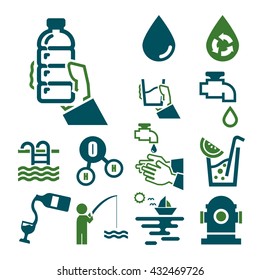 water icon set