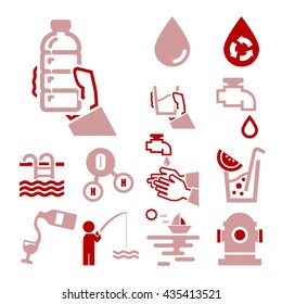 water icon set