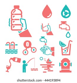 water icon set