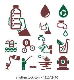 water icon set