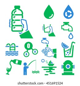 water icon set