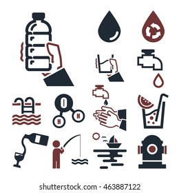 water icon set