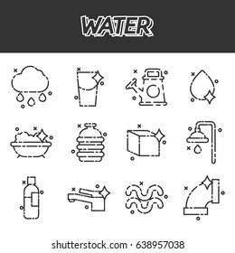 Water icon set