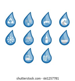 water icon set