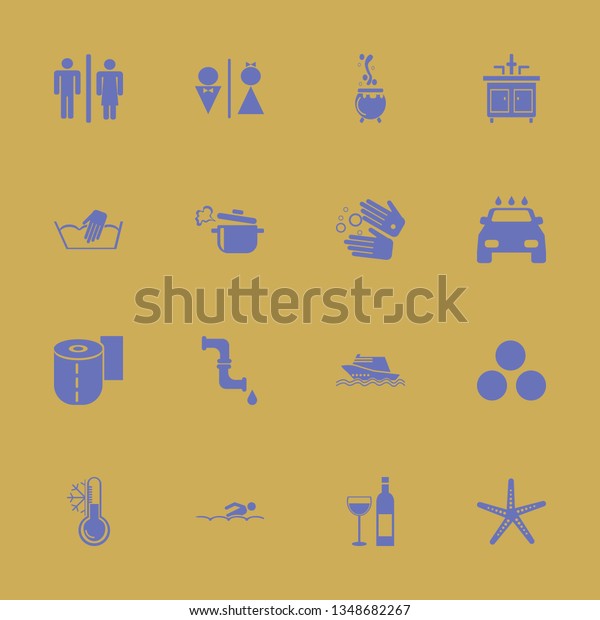 water icon set with boiled pan, bottle glass\
and snowballs vector\
illustration