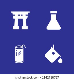 water icon set. bucket, soda and flask vector icon for graphic design and web