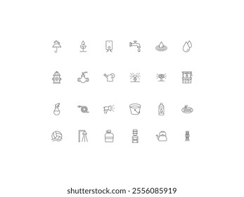Water icon set, design, vector illustration