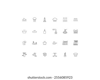Water icon set, design, vector illustration
