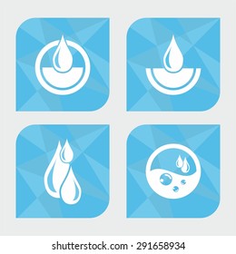 Water icon set on polygon background, Abstract geometric background
