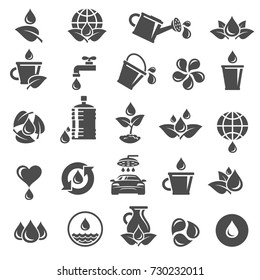 Water icon set. Vector