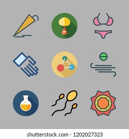 water icon set. vector set about molecules, heat, bikini and sperm icons set.