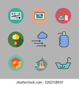 water icon set. vector set about pressure, cube, liquid soap and image icons set.