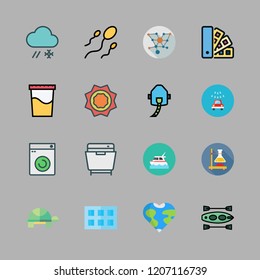 water icon set. vector set about dishwasher, oxygen, molecules and turtle icons set.