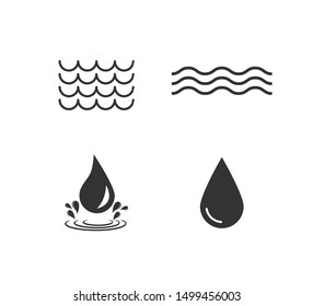 Water icon set. Vector illustration, flat design.
