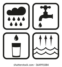 Water icon set. Vector illustration.
