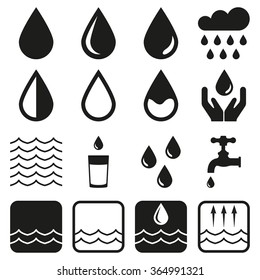 Water icon set. Vector illustration.