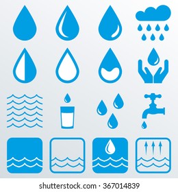 Water icon set. Vector illustration.