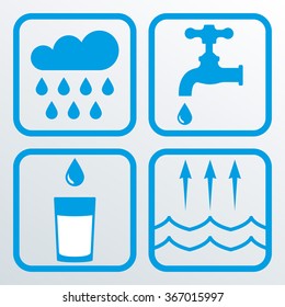 Water icon set. Vector illustration.