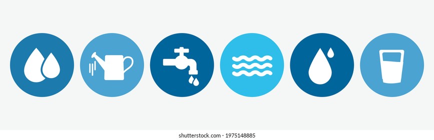 Water icon set vector isolated.